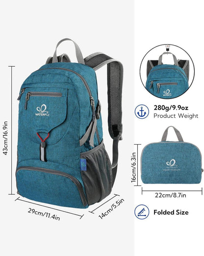 Ultraleichter Faltbarer 20L Rucksack für Outdoor Sport, Blau