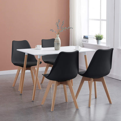 Modernes Esstisch-Set für 4-6 Personen mit Massivholzbeinen