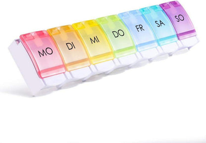 Tablettenbox Deutsch 7 Tage Pillendose Regenbogen Medikamentenbox