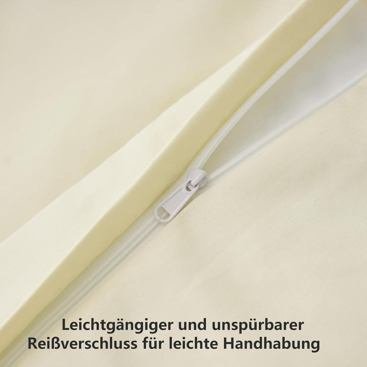 Bettwäsche 200x200 Gelb 3tlg. Kissenbezug Mikrofaser Reißverschluss