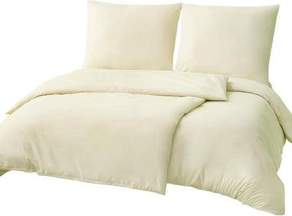 Bettwäsche-Set 4-teilig Mikrofaser Gelb 135x200cm Weich & Bügelfrei