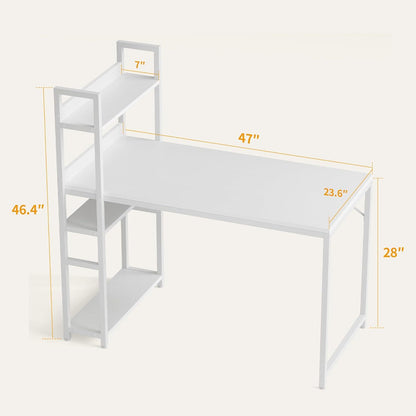 Schreibtisch mit Regal 120x60cm PC Gaming Tisch Bürotisch Stabil