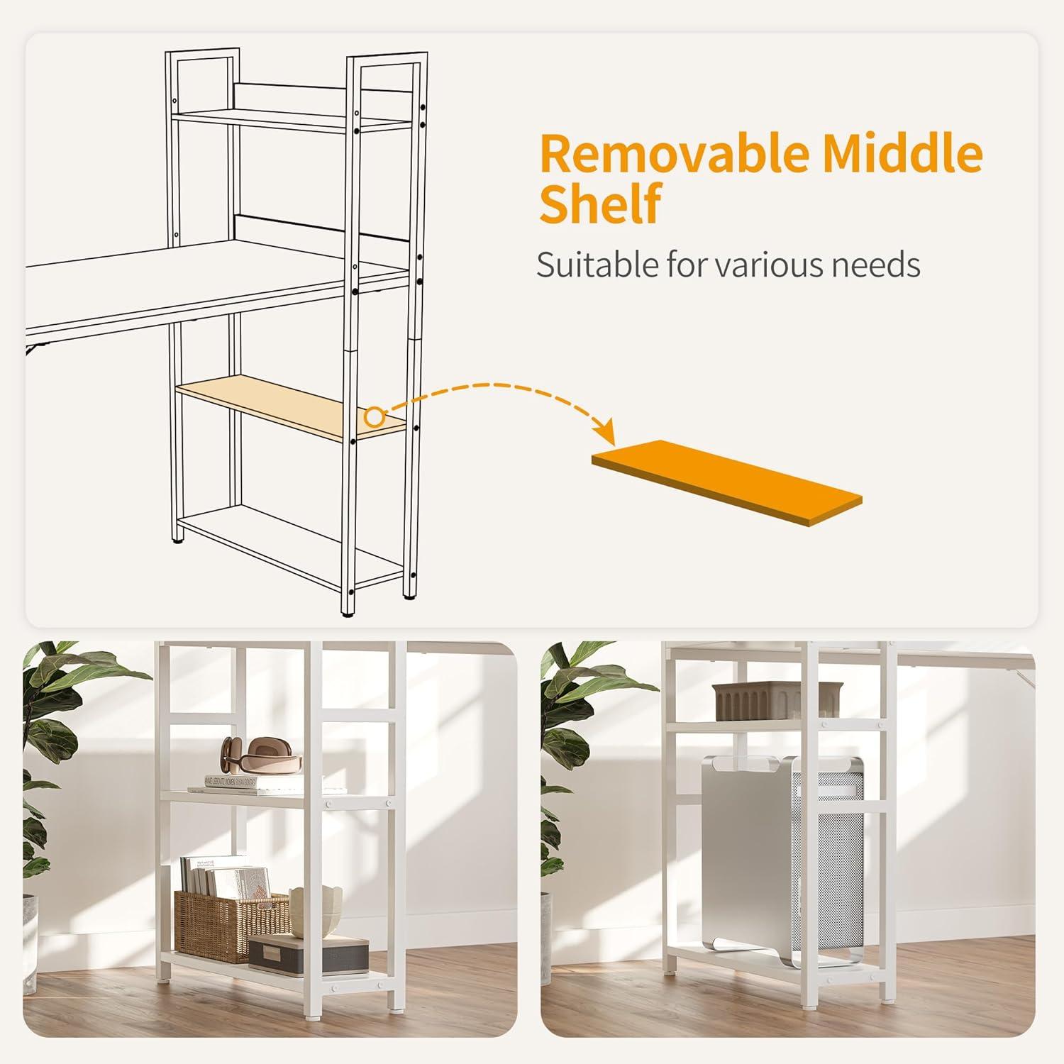 Schreibtisch 120x60cm mit Regal Stabil Stahlgestell
