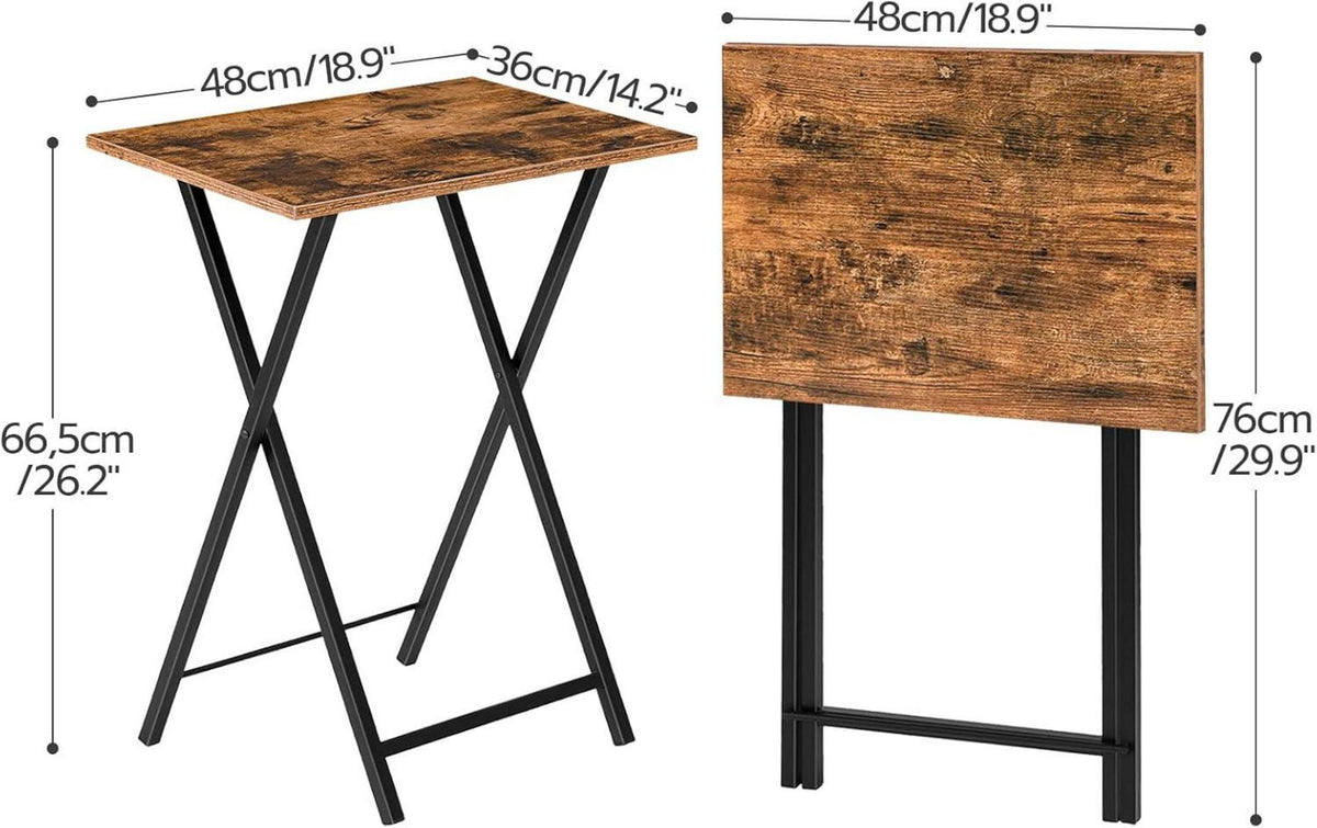 Klappbarer Beistelltisch 2er Set Industriestil Snacktisch Trau