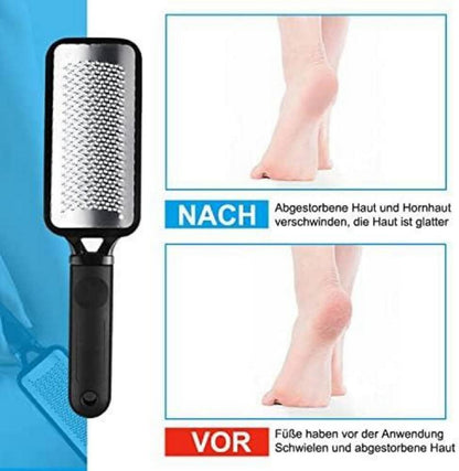 2er Set Hornhauthobel und Fußraspel aus Edelstahl - für glatte, weiche Füße