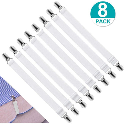 8x Verstellbare Betttuchspanner für Bettlaken & Co.