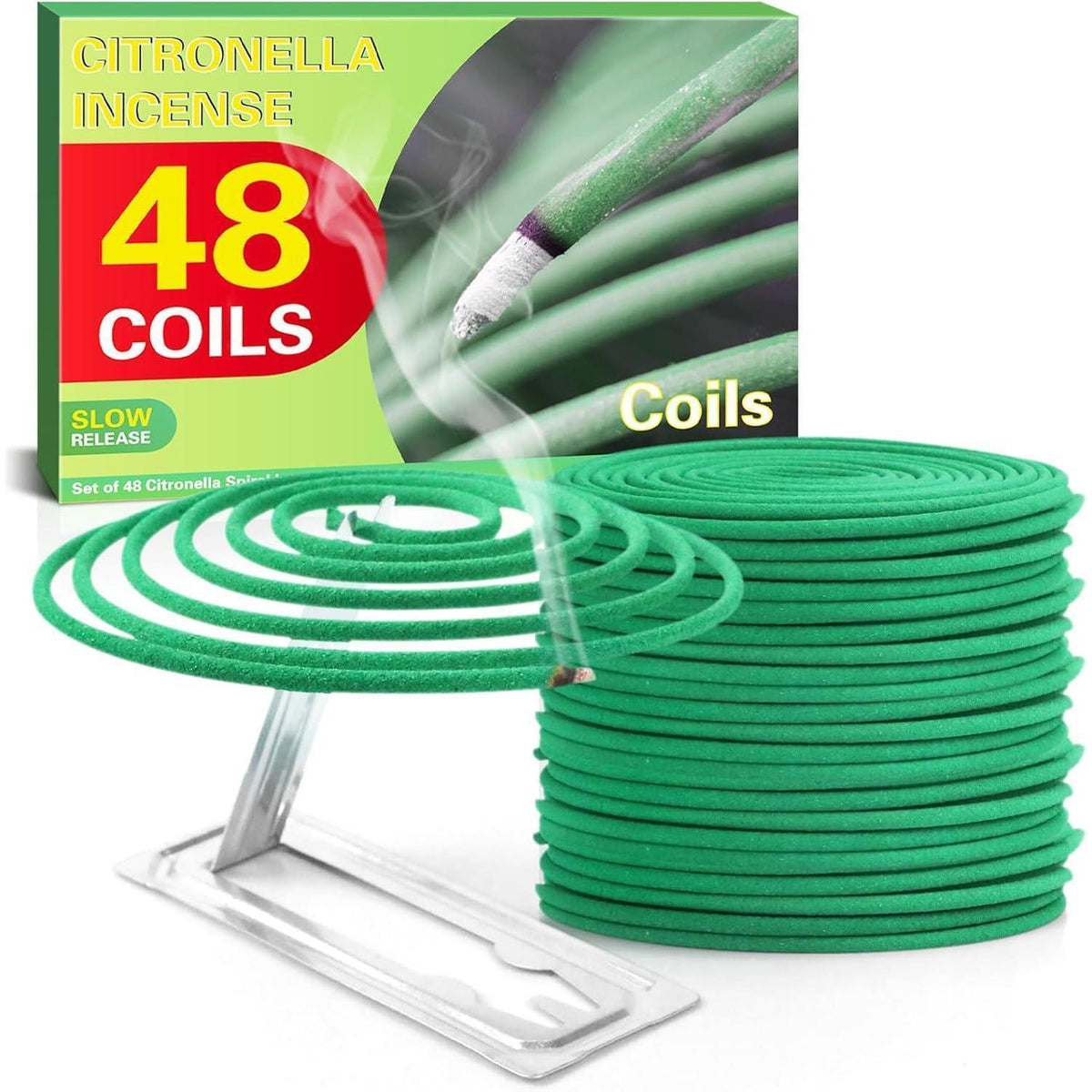 Citronella Räucherspiralen für Innen & Außen, 48 Stück