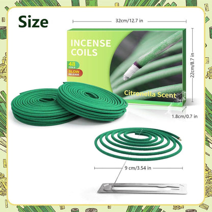 Citronella Räucherspiralen für Innen & Außen, 48 Stück