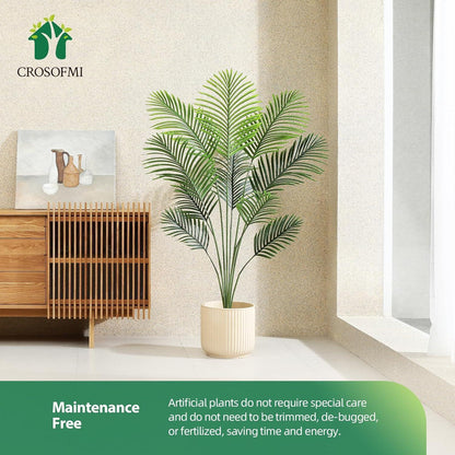 Kunstpflanze Palme 130 cm Plastik Künstlich Areca im Topf