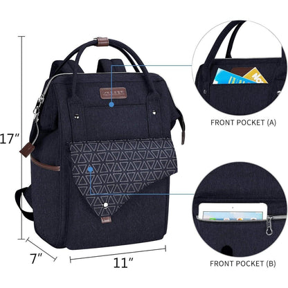 KROSER Damen Rucksack 15,6 Zoll Laptop Schulrucksack Blau