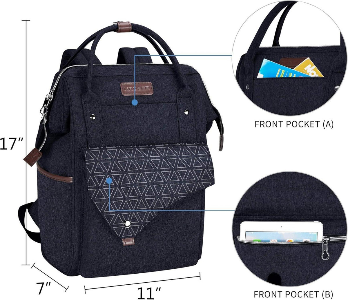 Rucksack Damen 15,6 Zoll Schulrucksack Daypack wasserdicht Blau