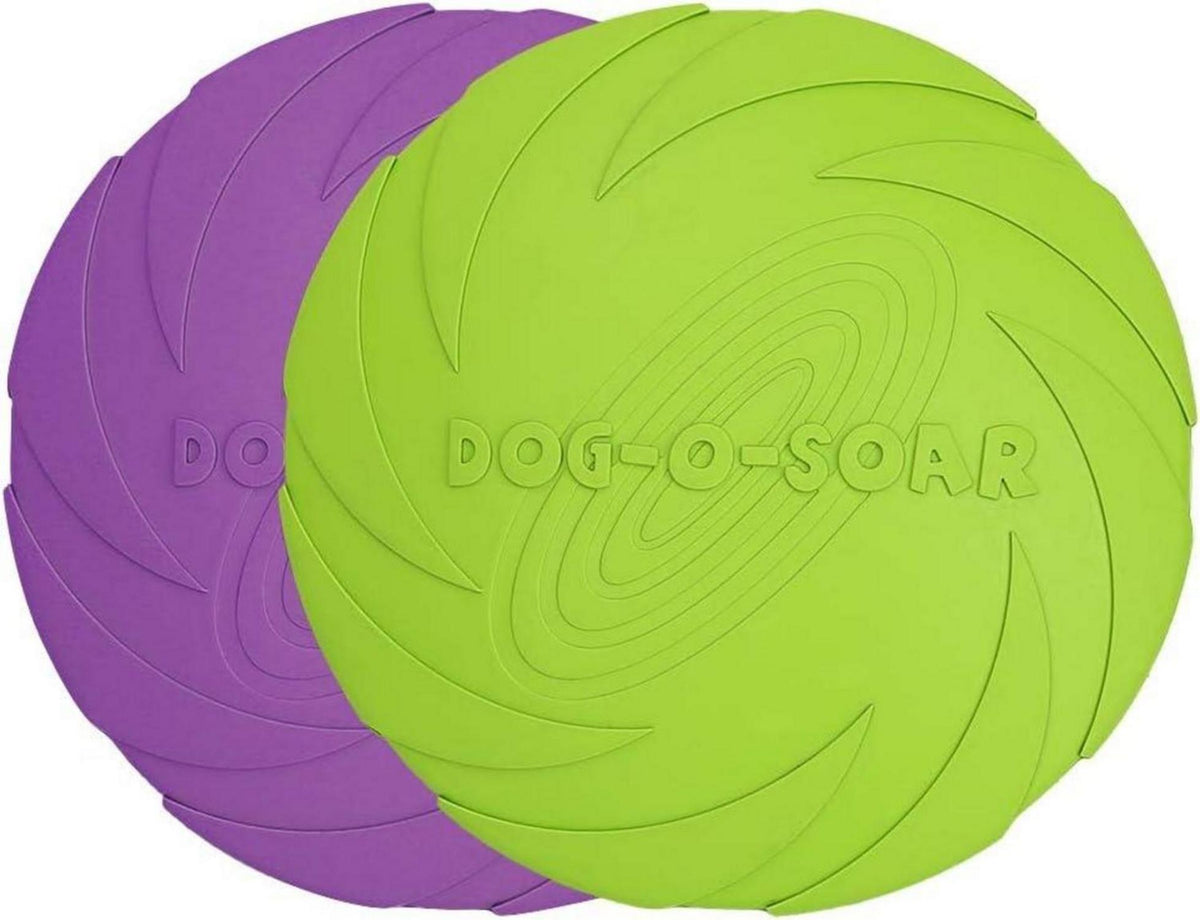 Vivifying Frisbee Hund 2er Set Kautschuk 18cm Schwimmfähig Grün Lila