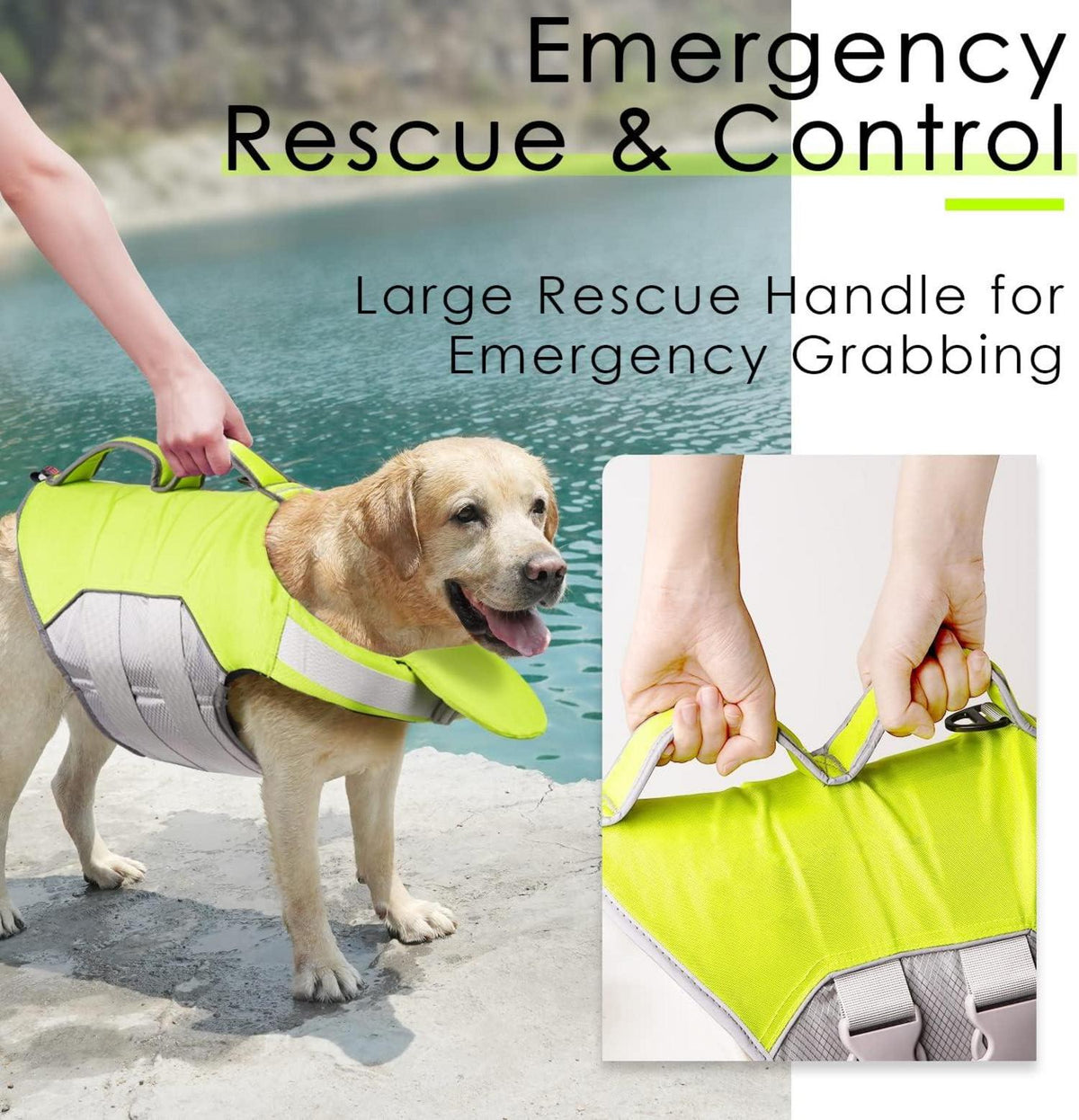 Hund Schwimmweste Rettungsweste reflektierende Lifesaver Auftrieb Grün S