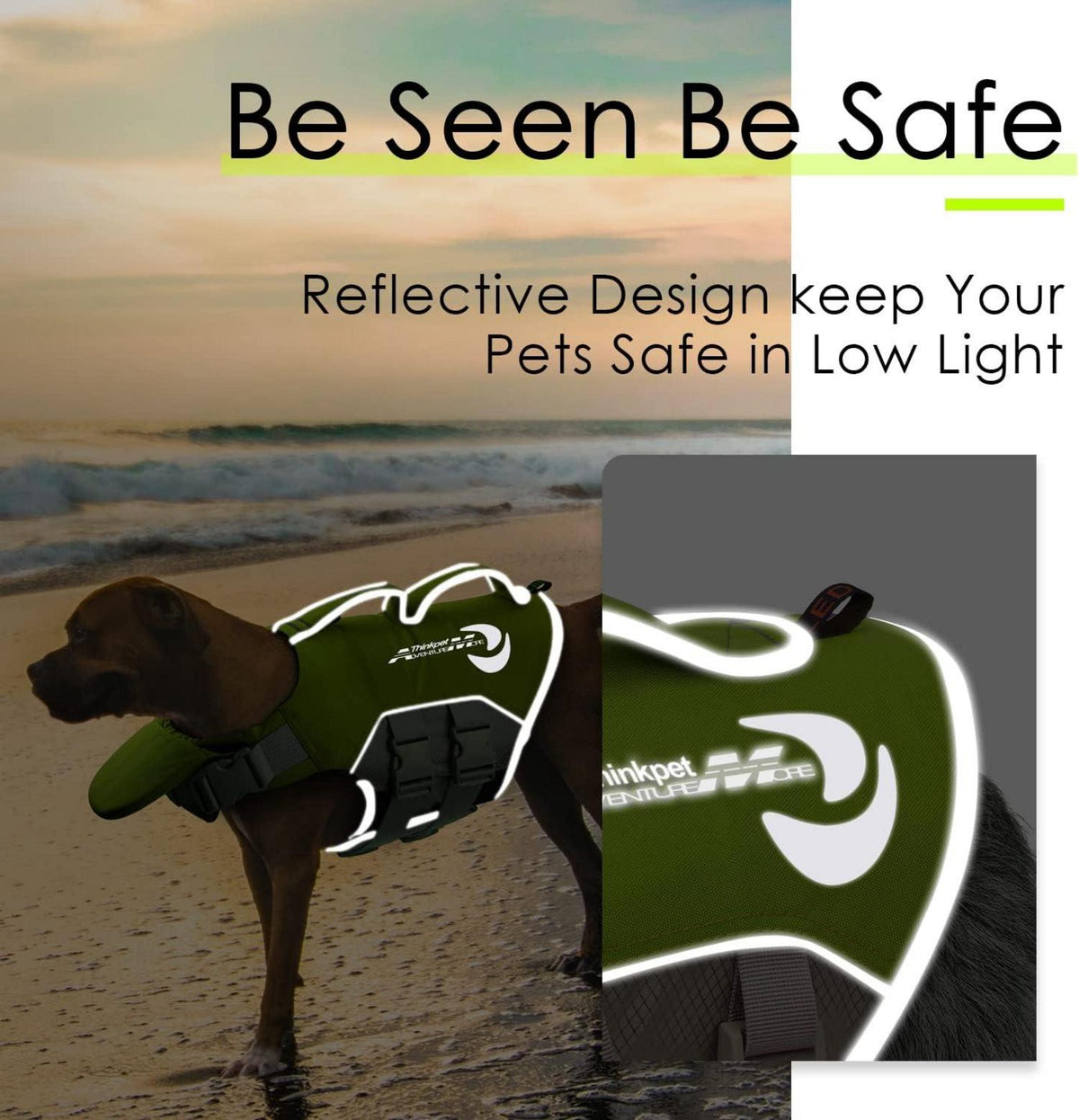 Hund Schwimmweste Rettungsweste Reflektierend Auftrieb Grün M