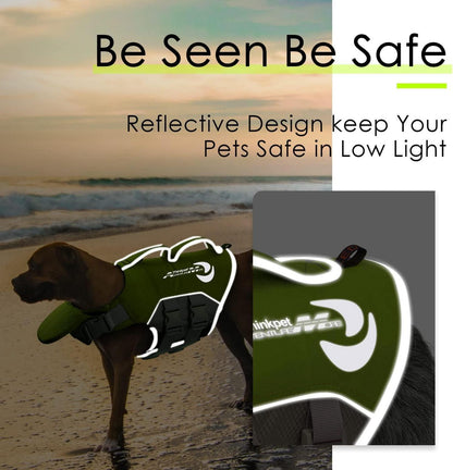 Hund Schwimmweste Rettungsweste Reflektierend Auftrieb Grün M