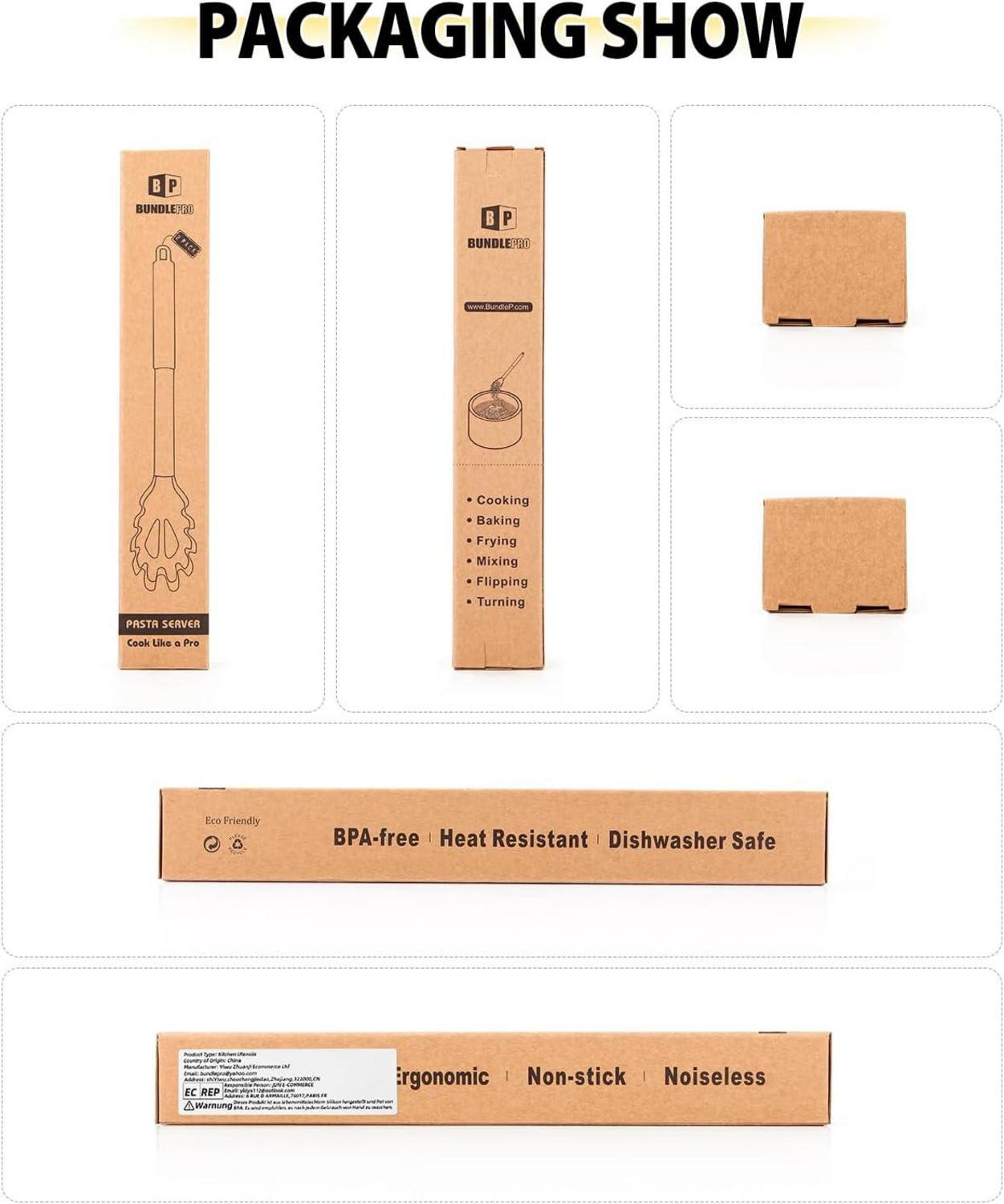 2er Silikon Spaghettilöffel Set, Hitzebeständiger Nudellöffel Server