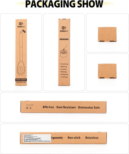 2er Silikon Spaghettilöffel Set, Hitzebeständiger Nudellöffel Server