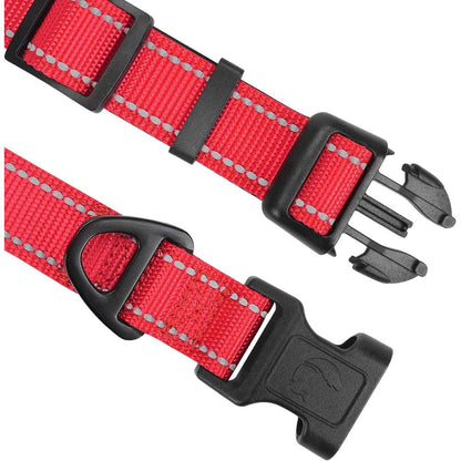 Joytale Gepolstertes Hundehalsband aus Neopren Nylon Rot M