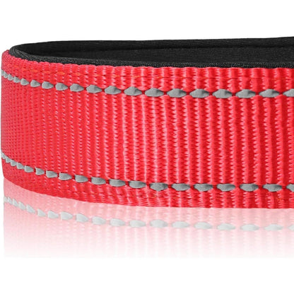 Joytale Gepolstertes Hundehalsband aus Neopren Nylon Rot M