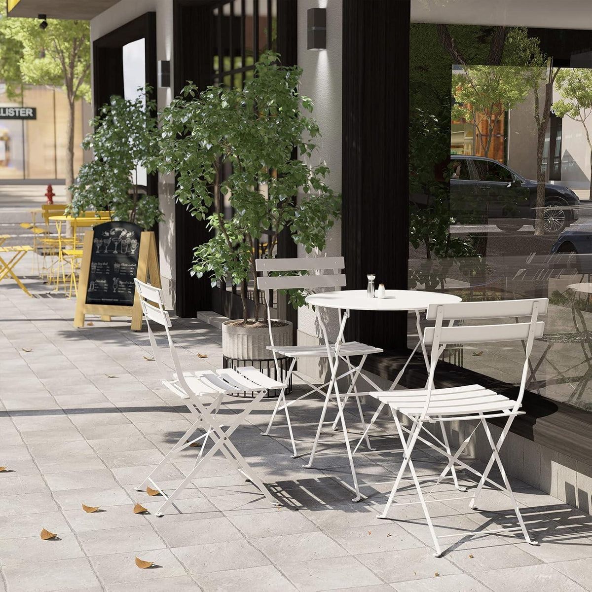Gartenmöbel Set 3-teilig Stahl Klappbar