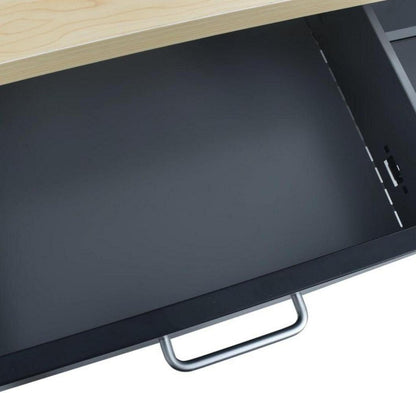 vidaXL Werkbank Schwarz 2 Schubladen 2 Schränke Türen Stahl 120x60x85cm
