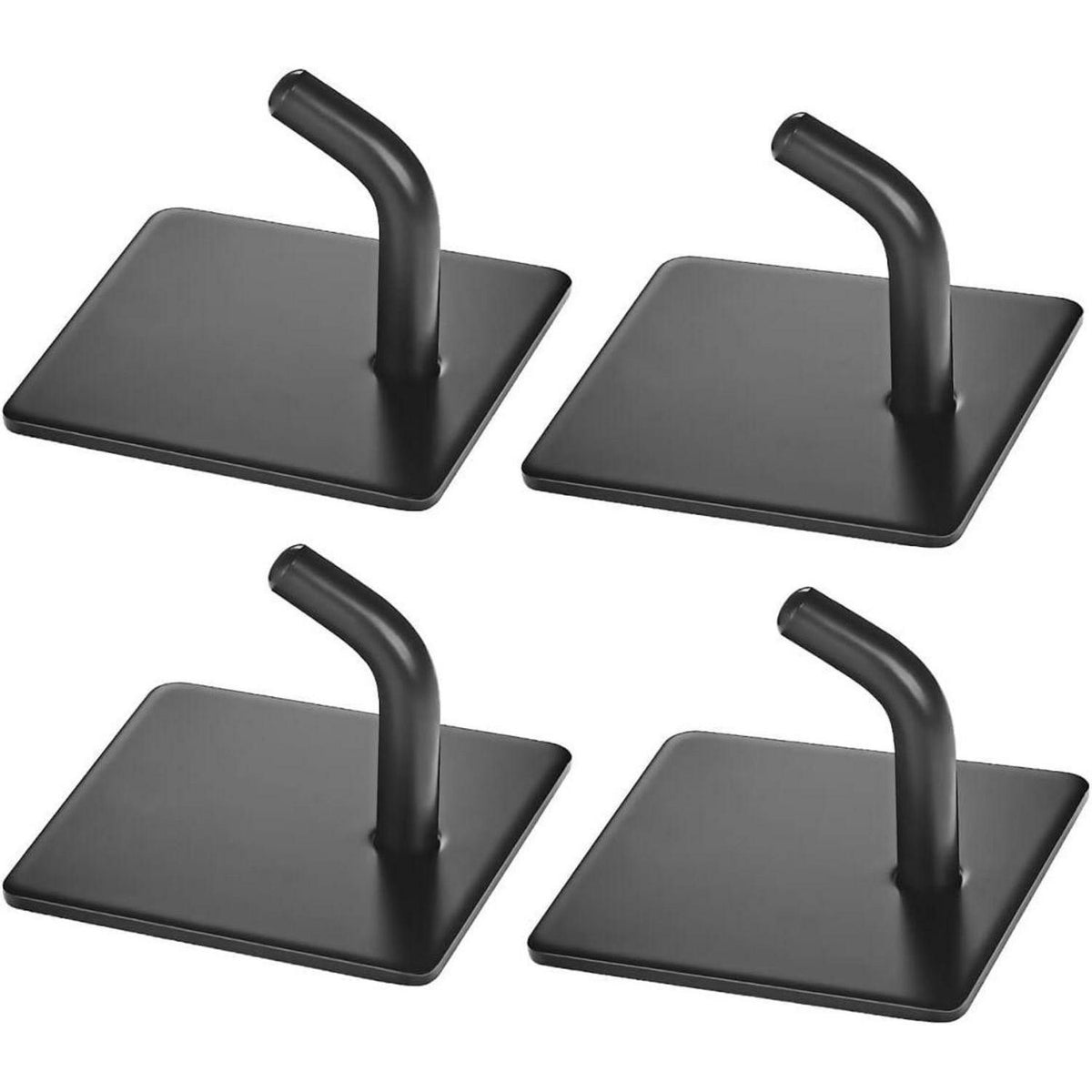 Selbstklebende Handtuchhaken Schwarz, 4er Pack, Edelstahl