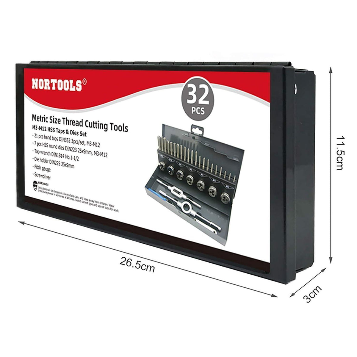 Gewindebohrer & Schneideisen Set M3-M12 HSS mit Metallkoffer