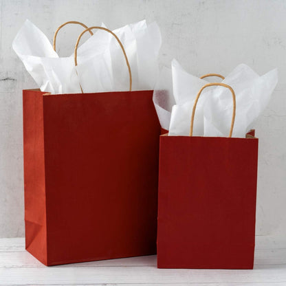 Kraftpapier Geschenktüten Rot 15x8x21 cm Set 25