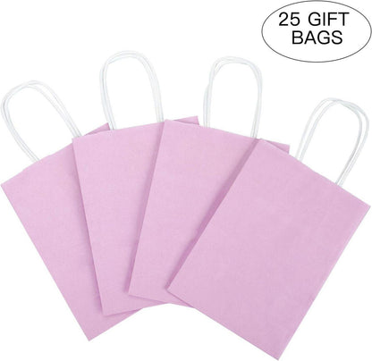 Kraft Geschenktüten Lila 15x8x21 cm 25 Stück mit Griffen