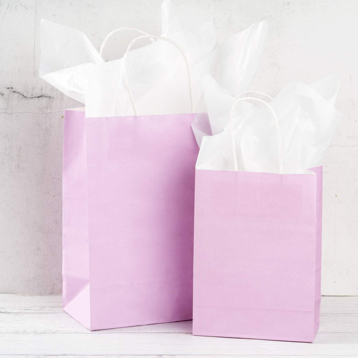 Kleine Lila Kraftpapier Geschenktüten mit Griffen 25 Stück