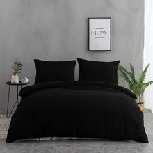 Bettwäsche Mikrofaser Schwarz 200x220 cm 110 g/m² 2 Kissenbezüge