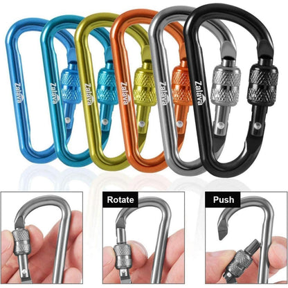 Mini Karabinerhaken Schlüsselanhänger 6er Set Aluminium 6cm