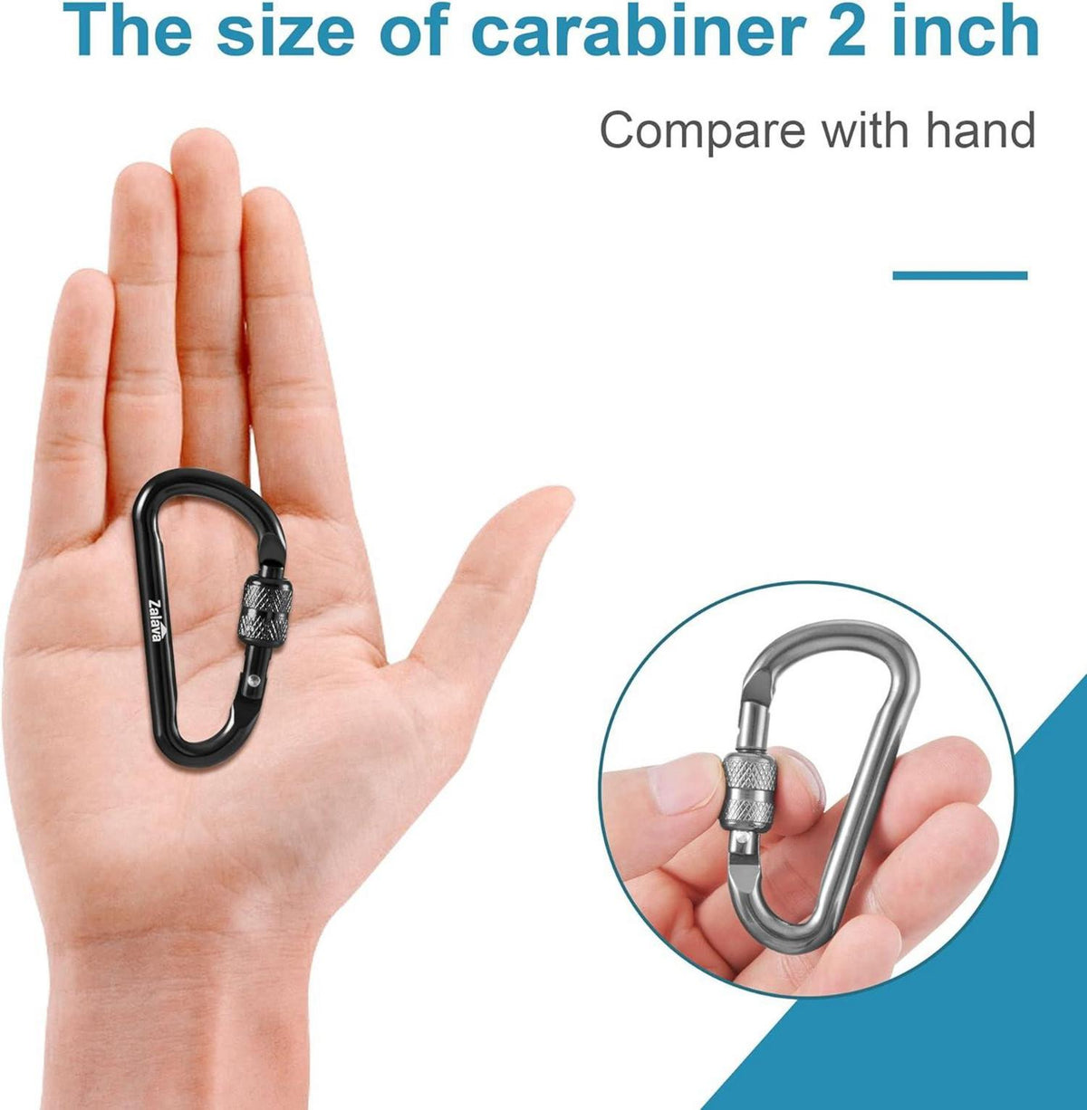Mini Karabinerhaken Set 6 Stk. Schraubverschluss Aluminium