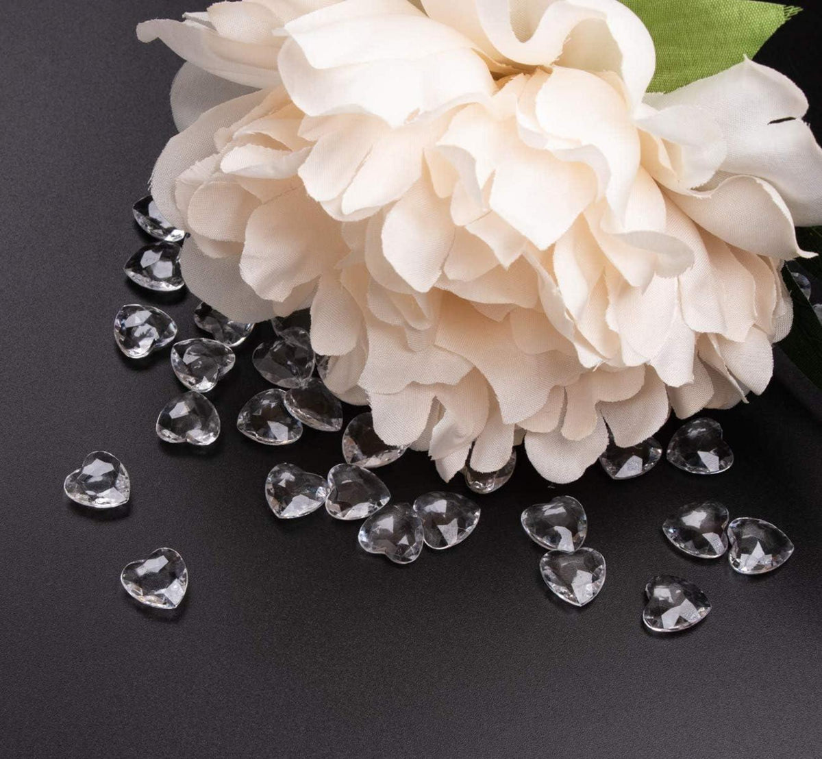 Acryl Diamant Herz 500Stk 12mm DIY Deko Hochzeit Valentinstag Transparent