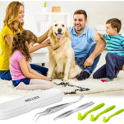 Zeckenzange Set Edelstahl für Hunde & Katzen