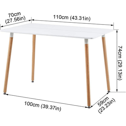 Rechteckiger Esstisch Weiß – Skandinavisch, 110x70cm