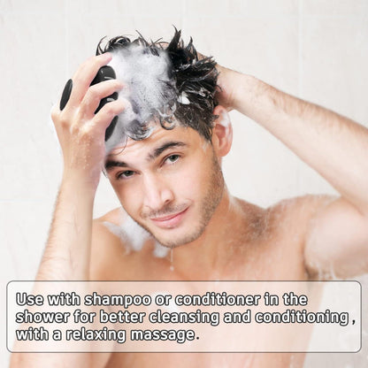 Kopfhaut Massage Bürste Silikonborsten Peeling Haarwachstum Schwarz
