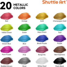 Shuttle Art Metallic Acrylfarben Set 20 Farben 60 ml mit