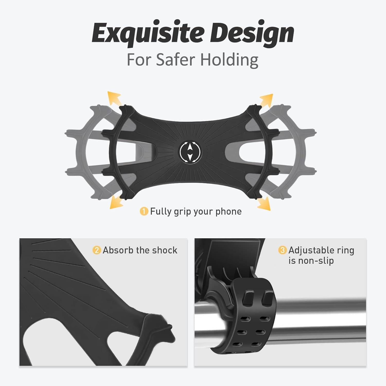 Fahrrad Handyhalterung Universal 360° Drehbar Anti-Shake