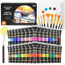 Acrylfarben Set 30 Farben 10 Pinsel 5 Leinwände 1 Spachtel
