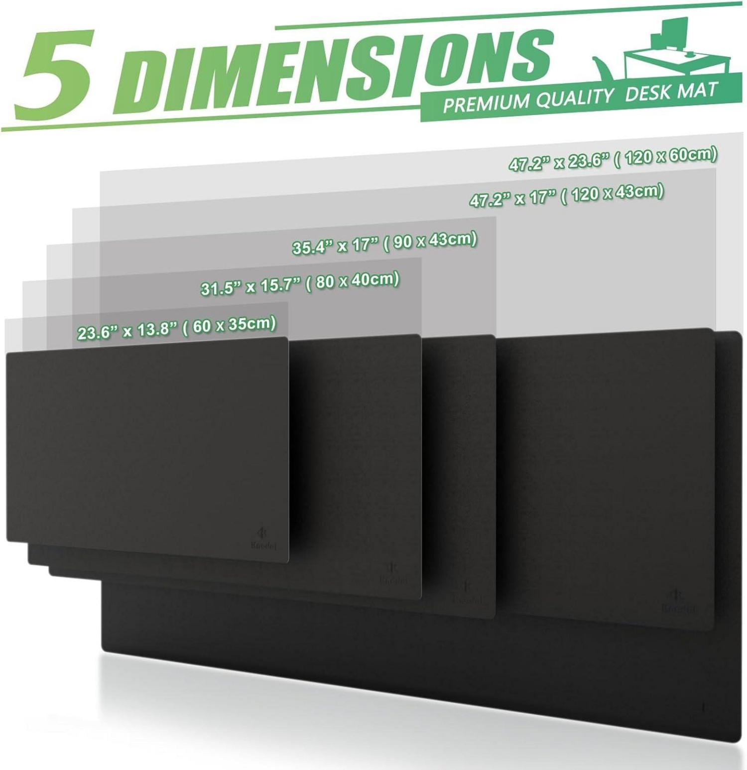 Knodel Tischunterlage 60x35cm Schwarz Wasserdicht PVC Büro Heim