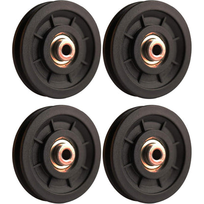 Umlenkrolle 90mm Nylon für Fitnessgeräte, Garagentore, Kabelzug (4 Stück)