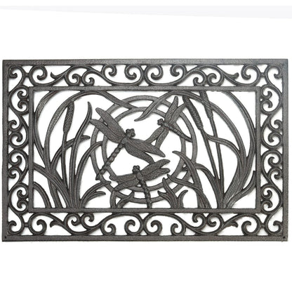 Gusseisen Fußmatte Vintage Libellen-Design 59x37 cm
