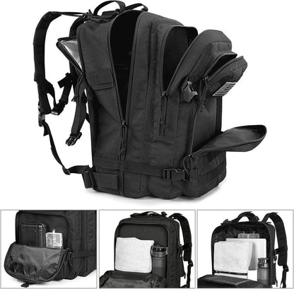 Taktischer Molle Rucksack 50L Schwarz für Camping Trekking