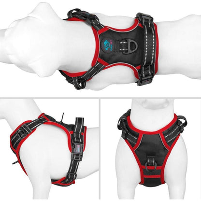 Hundegeschirr mit Griff, reflektierend, verstellbar, Schwarz XS