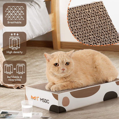 3er Set Katzenkratzbrett mit Katzenminze - Robustes Kratzpappe für
