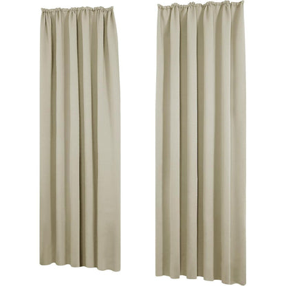 Blickdichte Thermovorhänge 260x140 cm - Beige 2er Set