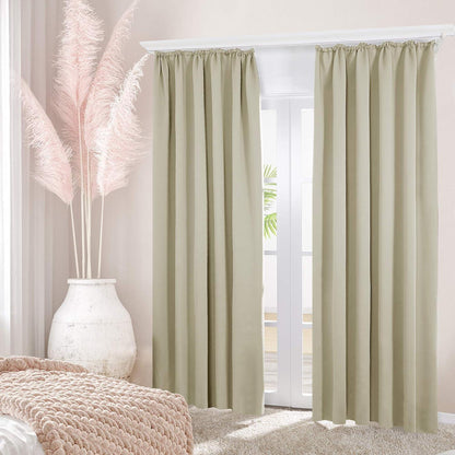 Blickdichte Thermovorhänge 260x140 cm - Beige 2er Set