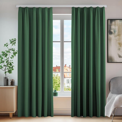 Verdunklungsvorhänge Thermo 2er Set, Waldgrün, 200x140 cm
