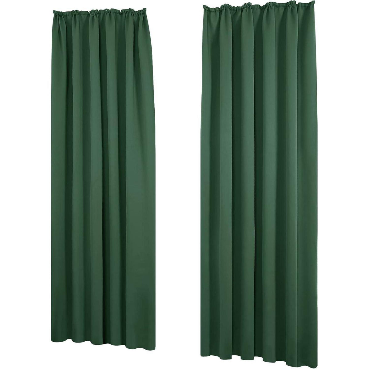 Verdunklungsvorhänge Thermo 2er Set, Waldgrün, 200x140 cm